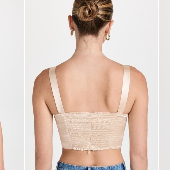 Reformation Cream and White Linen & Silk Tops Size 8/ Medium - Picture 3 of 16